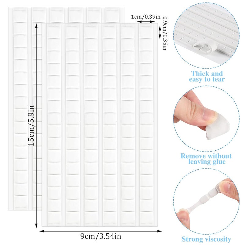 SUMAJU 204 Pcs Adhesive Poster Sticky Tack, Multipurpose Removable Mounting Putty - Reusable Wall Safe Tack for Wall Hanging Pictures, Museum, Cleaning, Nail (White, Green) - Image 2